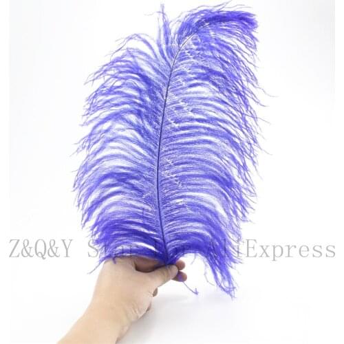Natural 10-100PCS ostrich hair 40-45CM (16-18 inches) dyed baolan color DIY craft jewelry decoration jewelry clothing feather