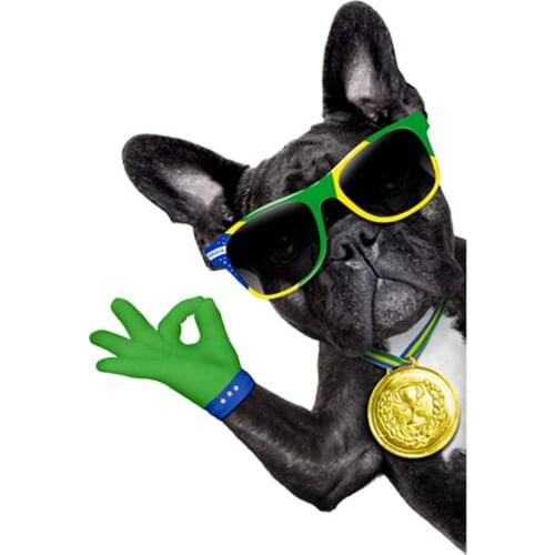 No.1 Bulldog Iron On Patch Heat Transfer Appliqued Fashion Vinyl Diy Tops Appliques Cool Dog With Gold Medal