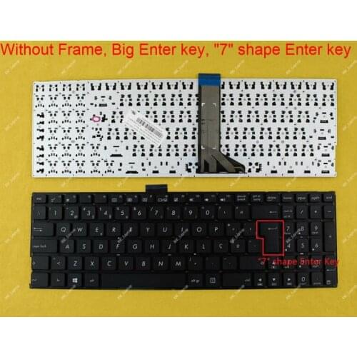 New PT Portuguese Teclado Keyboard For ASUS K555L K555LA K555LB K555LD K555LJ K555LN K555LP Laptop Without Frame Black WIN8