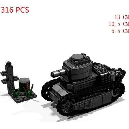 Hot military WWII technical France army Renault FT-17 tank Blitz war vehicles Building Blocks equipment weapons bricks toys gift