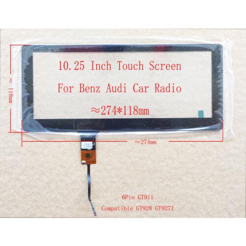 10.25 inch Touch Screen Sensor Digitizer For BMW BENZ AUDI GT911/928/9271 274*118MM