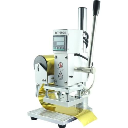 WT-90DS Small manual digital multi-function logo branding machine leather paper wood custom logo embossing hot stamping machine