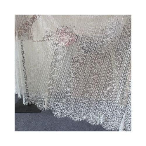 High Quality Skinfreindly Eyelash Lace Fabric Wedding Dress Material DIY Handmade Clothes Accessories Width 150cm 3M/piece