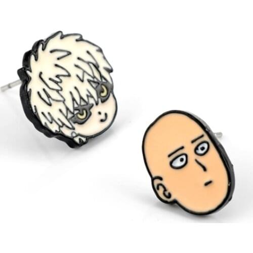 Funny Anime ONE PUNCH MAN Earring Saitama Genos Cute Funny Charm Fashion Women Alloy Earring For Party Accessory