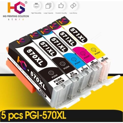 570 571 PGI-570 PGBK CLI-571 replacement ink cartridge Compitalbe For canon MG5750 MG5751 MG5752 MG5753 MG6850 MG6851 MG6852