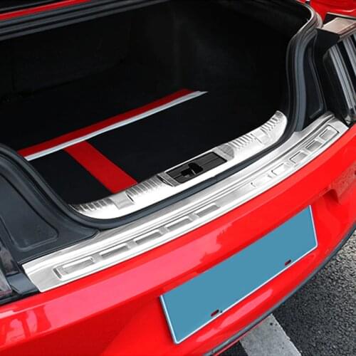 Car Stainless Steel Welcome Pedal Trunk Protection Board for 15-20 Ford Mustang Exterior Decoration Accessories