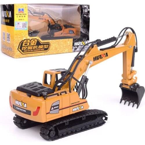 1/60 Scale Truck Diecast Alloy Metal Auto Car Excavator Truck Excavator Model Toy Engineering Truck For Kids Collection