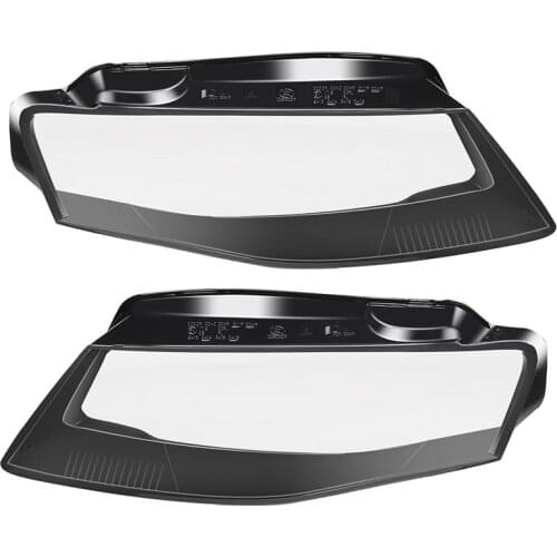 1Pair Front Left&Right Car Headlight Lens Light Cover For A4 B8 2008-2012