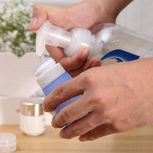 1pc 38ml 60ml 80ml Empty Silicone Travel Packing Press Bottle For Lotion Shampoo Bath Small Sample Containers