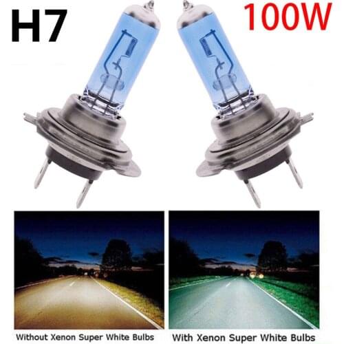 2Pcs H7 12V 6000K 100W COB High Bright Ultra Long Life Gas Low Consumption Canbus Xenon Headlight White Car Light Lamp Bulbs
