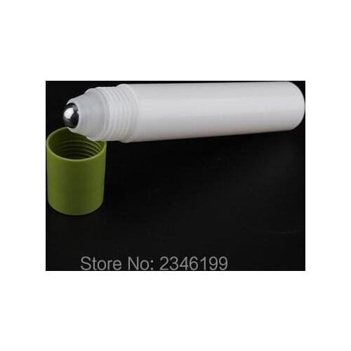 20ML 20G White Plastic Roll on Bottle with Glass Bead Metal Steel Bead,Eye cream bottle,Cosmetics Sample Packaging,30 Pieces/Lot