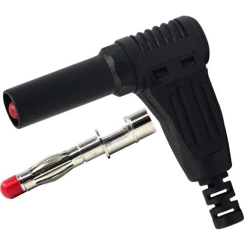 5pcs 4mm Male Right Angle Insulation Wire Solder Type DIY Banana Plug Connector Multimeter Test