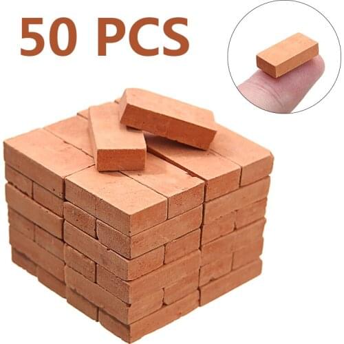 50pcs Simulation Bricks Miniature DIY Sand Tables Brick Scenery Buildings Toys Simulation Brick 1:16 Toy Sand Tables