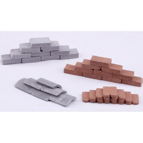 50pcs/bag Sand Table Simulation Brick DIY Building Scenery Portable Miniature Durable Kids Decorative Toy Landscape Modelling