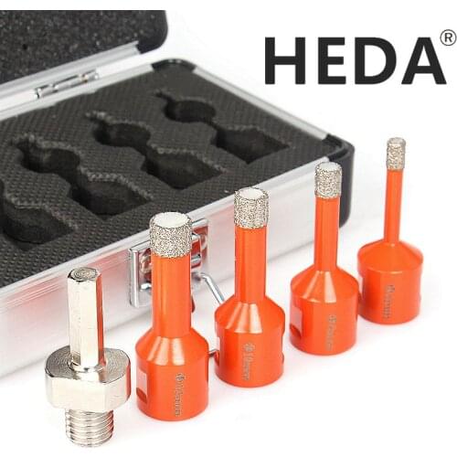 Free Shipping 5-12mm/Sets M14 Thread Vacuum Brazed Diamond Dry Drill Bits Hole Saw Cutter for Granite Marble Ceramic Tile Glass