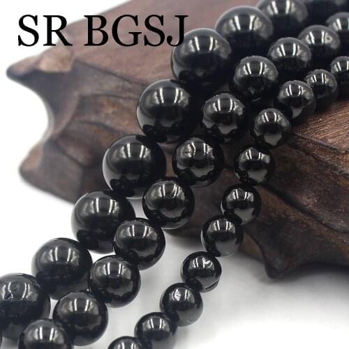 Free Shipping 6 8 10mm Light Black Jet Gems Natural Stone Loose DIY Round Stone Beads Strand 15"