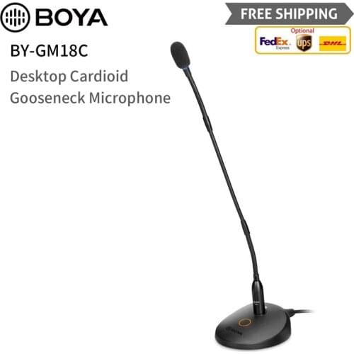 BOYA BY-GM18C Desktop Cardioid Gooseneck Microphone with XLR Connector for lectures video conference meetings and more