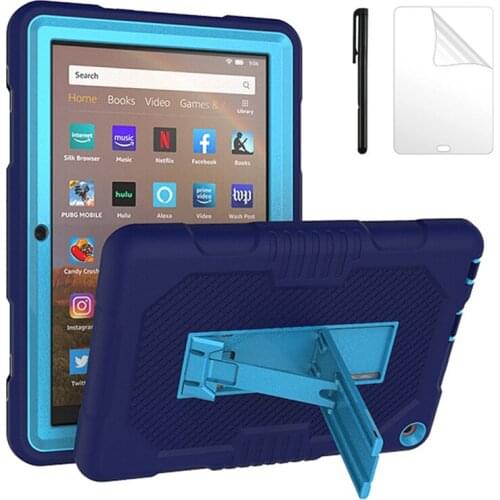 For Amazon Fire HD 8 2020 Tablet Funda Kids Safe Heavy Duty Silicone Hard Cover for Amazon Kindle Fire HD8 Plus 2020 Case + Film