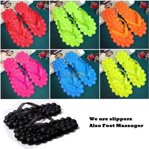 Home Reflexology Massage Slippers Women Foot Massager Detox Non-slip Relax Men Bath Beach Slipper Acupuncture Massage Therapy