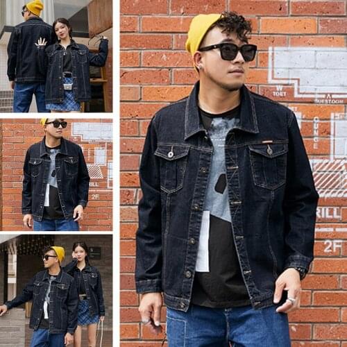 Jacket washing process loose denim jacket men and women European style autumn and winter new denim