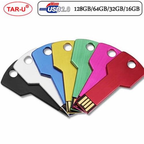 200pcs/lot Free Logo USB Flash Drive 64GB Metalen Pendrive 32GB Memory Stick 16GB cle USB 2.0 Pen Drive 8GB Flash Disk