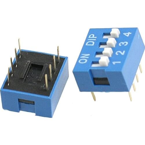 IMC Hot 10 Pcs 2 Row 8 Pin 4P Positions 2.54mm Pitch DIP Switch Blue