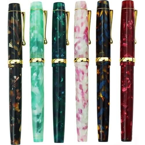 Jinhao Resin Acrylic Fountain Pen Beautiful Ink Pen with Converter EF/F/Bent Nib Business Stationery Office School Writing Gift