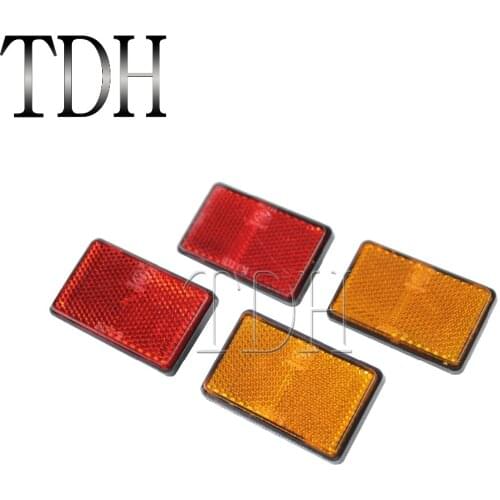 Red And Yellow Motorcycle Reflector Rear Tail Brake Stop Marker Universal For Most Motorcycles