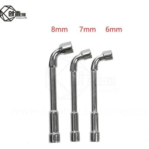 High Carbon Steel L Type Pipe Perforation Outer Hexagon Sleeves Wrench Elbow Double Head 6/7/8mm