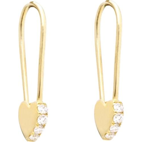 Minimal Dainty Delicate Tiny Girl Safety Pin Hoop Earring 925 Sterling Silver