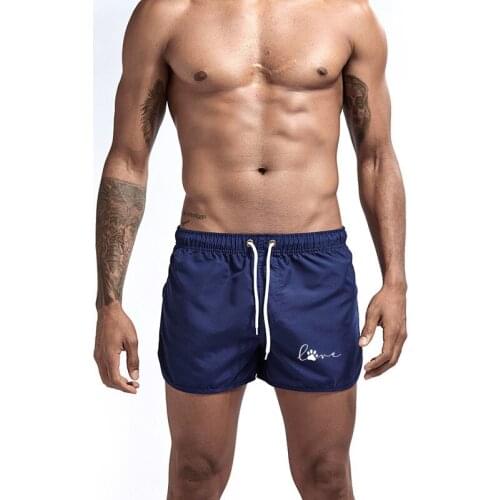 Men Swimming Wear Trunks Cat Paw Print Homme Bathing Shorts Male Board Shorts Mens Swimwear Shorts Draw String Brand Beachwear