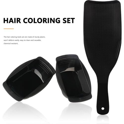 Black & Red Hair Highlighting Board And Bowls Set Beauty Hairdressing Hair Dye Color Mixing Bowls Kit Hair Color Tint Tool
