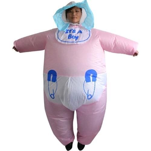 Adult Pink Baby Infant Newborn Inflatable Costumes Woman Men Halloween Cosplay Cartoon Mascot Doll Party Role Dress Up Outfit