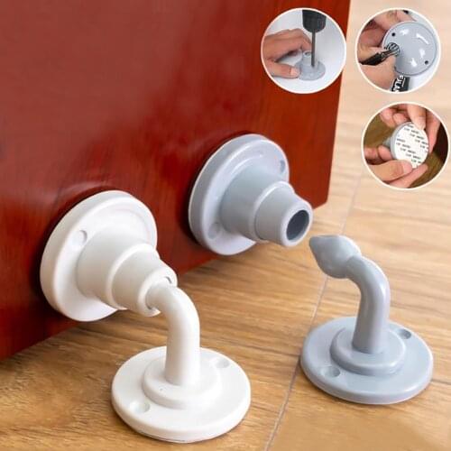 ABS Silicone Door Stopper Non Punching Sticker Hidden Door Holders Self Adhesive Door Stop Wall Protectors