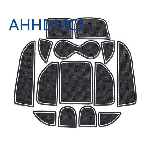 AHHDMCL Non-Slip Car Door Gate Slot Mats Cup Armrest Storage Pad For Fiat Ottimo 2014 2015 2016 2017