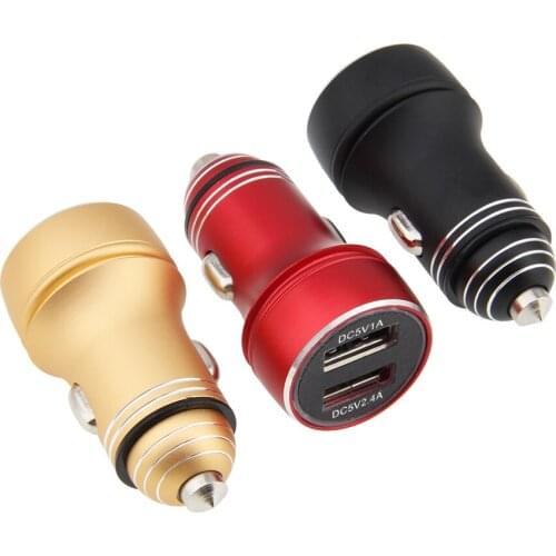 2020 New Car Charger 2.4A Universal Dual USB For Mobile Phone Adapter For Car USB Charger Power Adapter 500pcs/lot