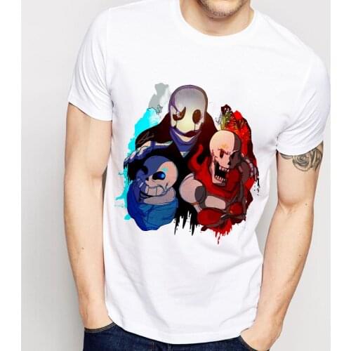 Undertale Papyrus Sans and Gaster funny anime t-shirt men new white casual homme TShirt cool cartoon t shirt unisex streetwear