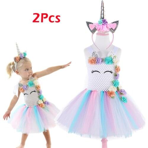 New Kids Tutu Unicorn Dress Christmas Party Princess Dresses For Girls Easter Carnival Children Cosplay Costume Infants Vestidos