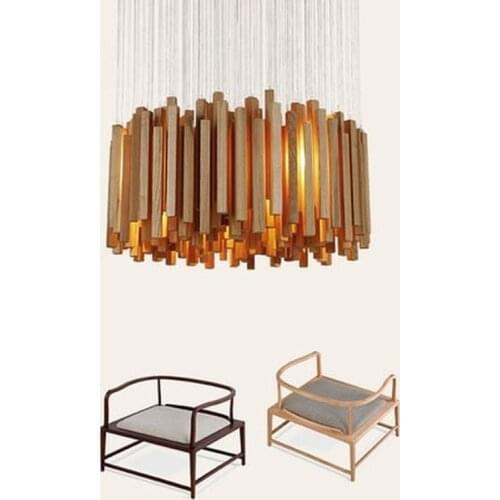 Modern Luxury novelty Irregular wood bar combination LED ceiling chandelier lamp home deco living room match chandelier light