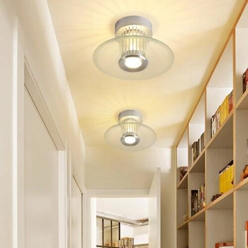 Modern Simple Aisle Corridor Porch Balcony Ceiling Light Round Hall Home Lamp Glass Aluminum G9