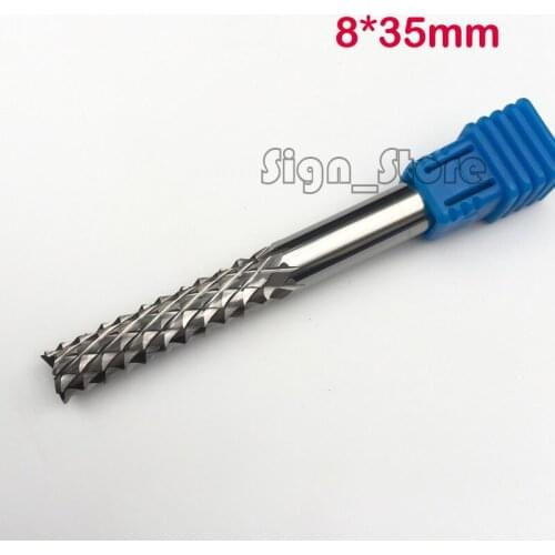 8*35mm Super Hard Corn Teeth End Mill, Milling Cutter CNC Router Bits Tools PCB, Printed Circuit Board Cutter on HDF,Fiber Glass