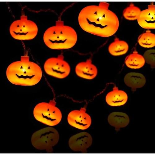 Pumpkin Lantern String Light Halloween Lights for Ghost Festival Decoration String Light Battery Holiday Decoration Light