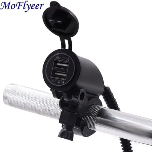 MoFlyeer 4.2A Dual USB Car Phone Charger Motorcycle ATV Universal 12V/24V Modified Faucet Charger