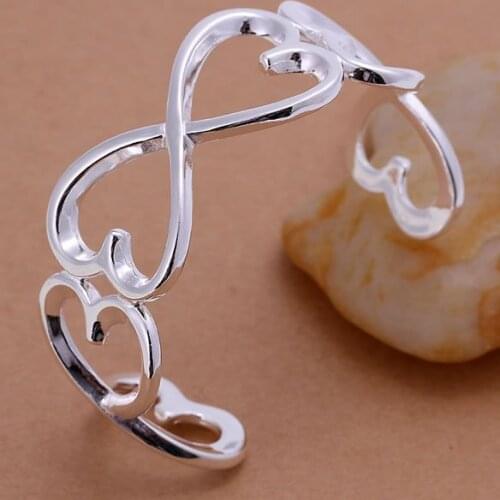 B006 Trendy Silver Color Bracelet 925 Fashion Jewelry Opened Bangle-no Words /aqeajhla Auhajloa