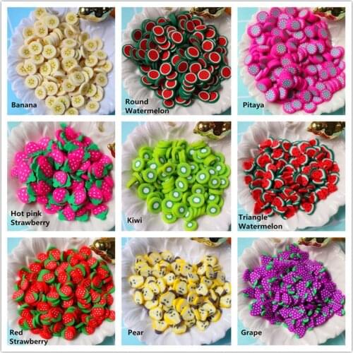 1000Pcs (10-15g/Bag) Polymer Clay-Fruit Slices Polymer Clay Slices, Fake Charm Sprinkles, Nail Art Slices, Slime Art - 6mm x 5mm