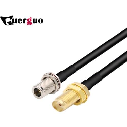 2pcs RG58 Cable Waterproof N Type Female Bulkhead to SMA Female Right Angle Coaxial Pigtail Extension Cord RF Jumper Adapter