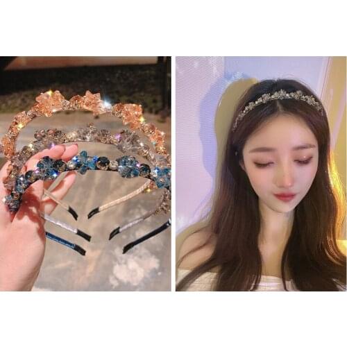 20pcs/lot Cute Candy Crystal Diamond Pearl Hairbands Girls Lovely Sweet Hair Hoop Headbands Girl Fashion Hair Accessories