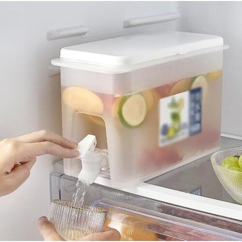 3.5L Large Capacity Cold Water Pot Summer Refrigerator Lemonade Jug Plastic with Faucet Household Ice Drink Fruit Tea Kettle