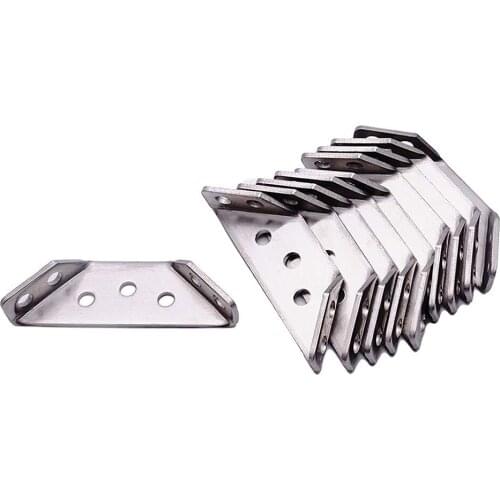 5/10 Pieces Stainless Steel Angle Code Corner Braces Trapeziform Angle Shelf Brackets for Wood Chair Bookshelf Board Window