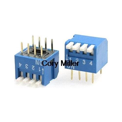 8 Pin 4 Positions Side Piano DIP Switch 2.54mm Pitch Blue